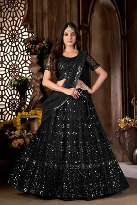 Black mirror net  lehenga 1