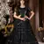 Black mirror net semi stitched lehenga