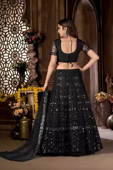 Black mirror net  lehenga
