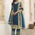 Teal Blue Net Pakistani Salwar Kameez