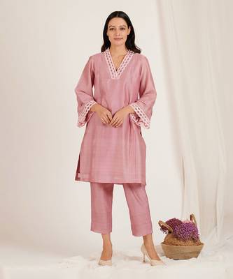 Vintage Rose Pink Pant Set 1