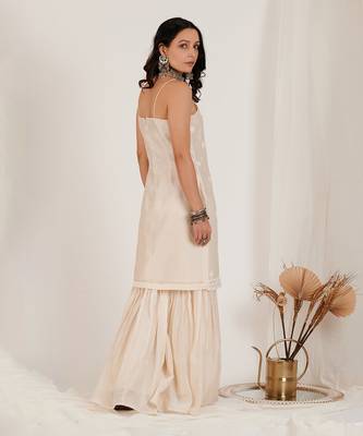 Moonlight White Lotus Embroidered Sharara Set 2
