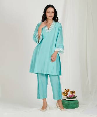 Aqua Blue Pant Set 1