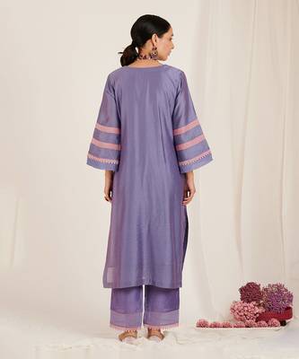 Lavender Pink Chanderi Kurta Set 2
