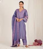 Lavender Pink Chanderi Kurta Set