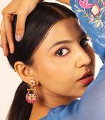 Pink Pachi Chandbali Earring