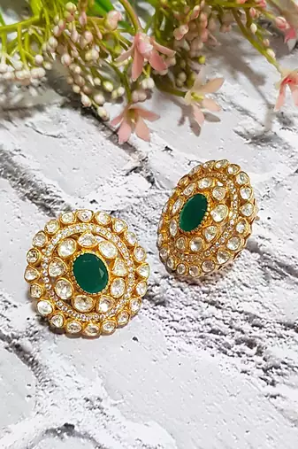 Green Moissanite Bridal Stud