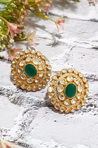 Green Moissanite Bridal Stud