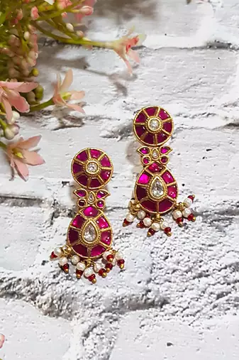 Pink Pachi Pear Earring