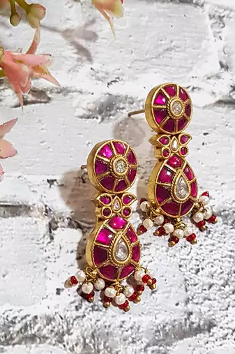 Pink Pachi Pear Earring