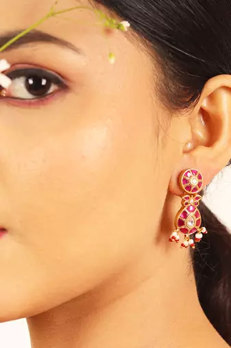 Pink Pachi Pear Earring