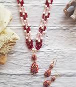 Rose Quartz & Red Onyx Necklace Set