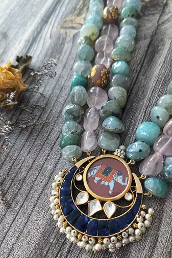 Chitrakari Elephant Necklace