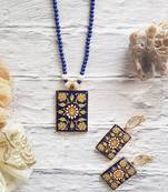 Blue Painted Necklace Set