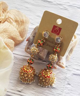 Rose Quartz Painted Jhumka 1
