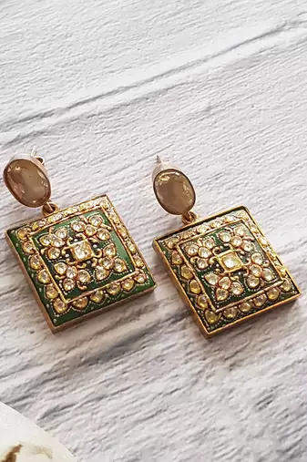 Green Onyx Painted Dangler