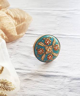 Turquoise Painted Ring 1