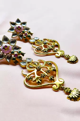Pink City Temple Flower Earring