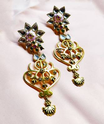Pink City Temple Flower Earring 3