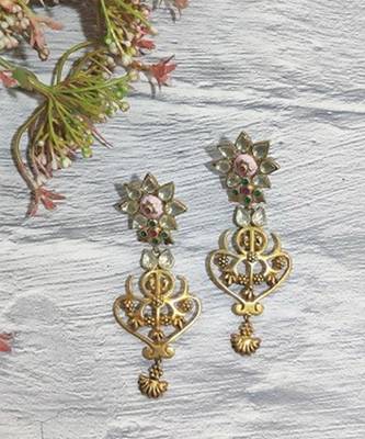 Pink City Temple Flower Earring 4
