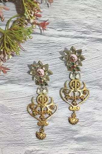 Pink City Temple Flower Earring