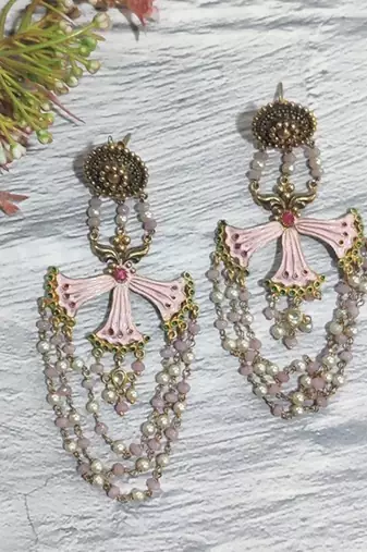 Pink Tassel Earrings