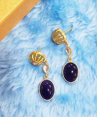 Amethyst Oval Dangler Earring 1