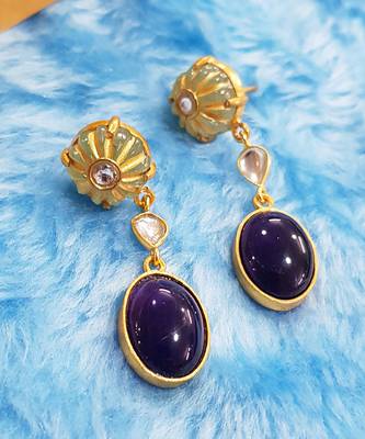 Amethyst Oval Dangler Earring 2