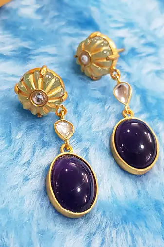 Amethyst Oval Dangler Earring