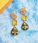 Pear Green Onyx Dangler Earring