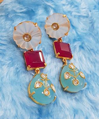 White Aquamarine Dangler Earring 2