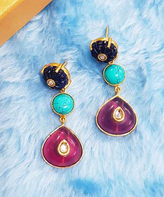 Amethyst Turquoise Dangler Earring 1