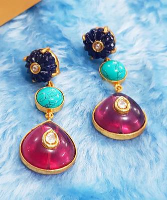 Amethyst Turquoise Dangler Earring 2