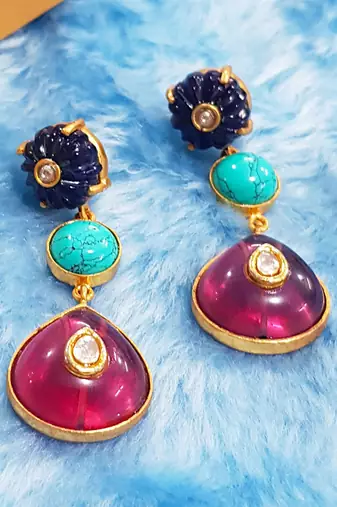 Amethyst Turquoise Dangler Earring