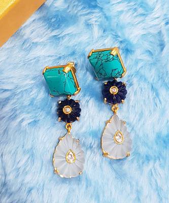 Turquoise Amethyst Dangler Earring 1