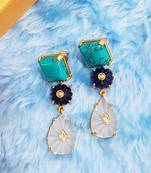 Turquoise Amethyst Dangler Earring