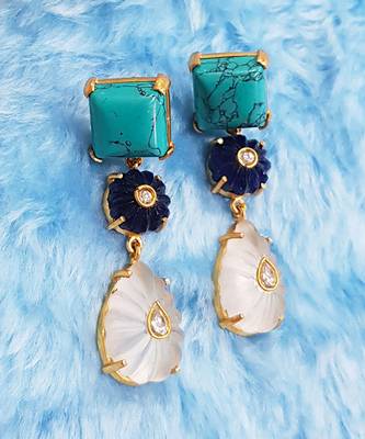 Turquoise Amethyst Dangler Earring 2