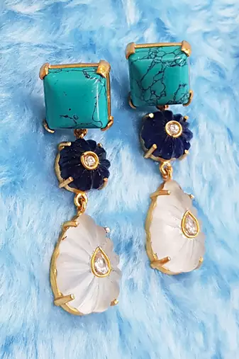 Turquoise Amethyst Dangler Earring