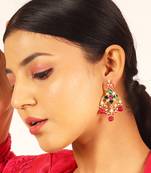 Pachi Leave Kundan Earring
