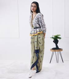Yasmin Printed Drape Skirt With Peplum Top