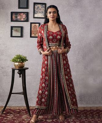 Sarouk Embroidered Co-Ord Set With Jacket 1