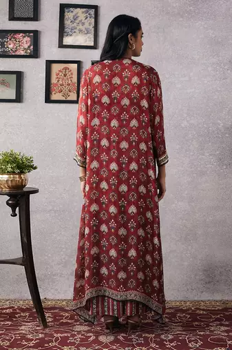 Sarouk Embroidered Co-Ord Set With Jacket