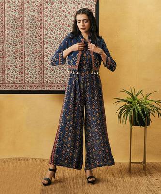 Zahra Printed Jumpsuit With Jacket 1