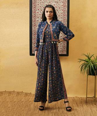 Zahra Printed Jumpsuit With Jacket 2