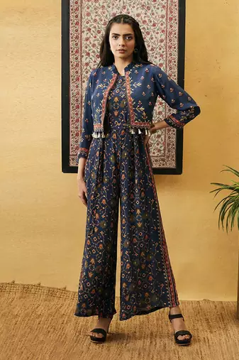 Zahra Printed Jumpsuit With Jacket