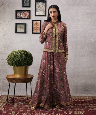 Mehr Embroidered Jacket With Flared Pants 1
