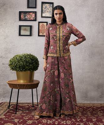 Mehr Embroidered Jacket With Flared Pants 2