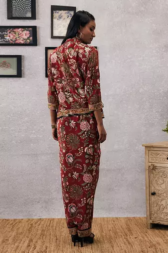 Mehr Printed Drape Dress With Jacket