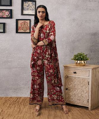 Mehr Embroidered Asymmetric Co-Ord Set 1