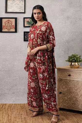 Mehr Embroidered Asymmetric Co-Ord Set